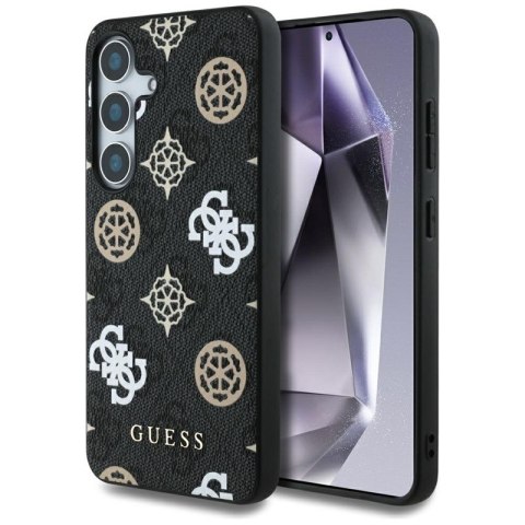 Guess 4G Printed Colored Peony Pattern MagSafe - Etui do Samsung Galaxy S25 (czarny)