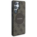 Guess 4G Round Patch Classic Logo MagSafe - Etui do Samsung Galaxy S25 Ultra (brązowy)