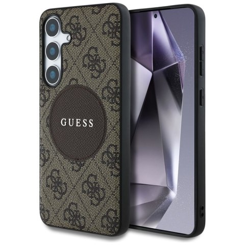 Guess 4G Round Patch Classic Logo MagSafe - Etui do Samsung Galaxy S25+ (brązowy)