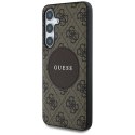 Guess 4G Round Patch Classic Logo MagSafe - Etui do Samsung Galaxy S25+ (brązowy)