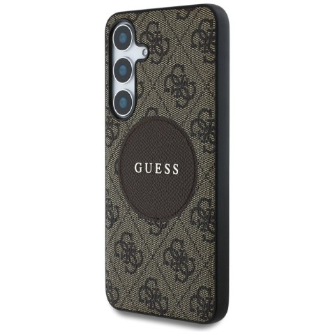 Guess 4G Round Patch Classic Logo MagSafe - Etui do Samsung Galaxy S25+ (brązowy)