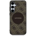 Guess 4G Round Patch Classic Logo MagSafe - Etui do Samsung Galaxy S25+ (brązowy)