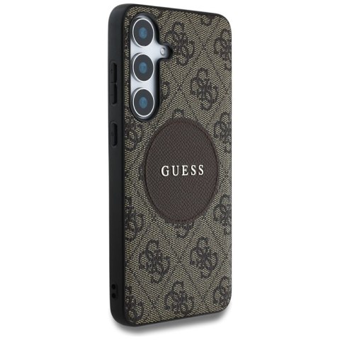 Guess 4G Round Patch Classic Logo MagSafe - Etui do Samsung Galaxy S25+ (brązowy)