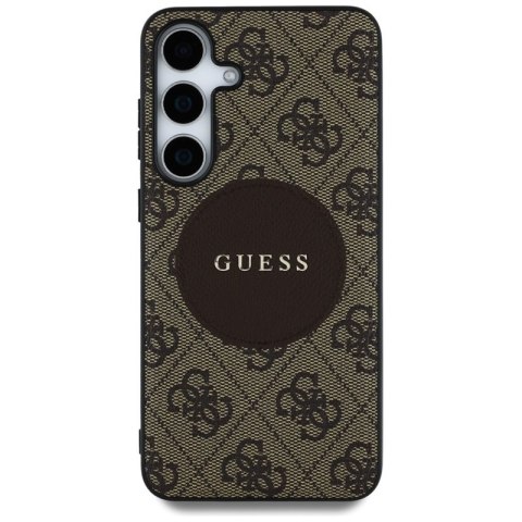 Guess 4G Round Patch Classic Logo MagSafe - Etui do Samsung Galaxy S25 (brązowy)