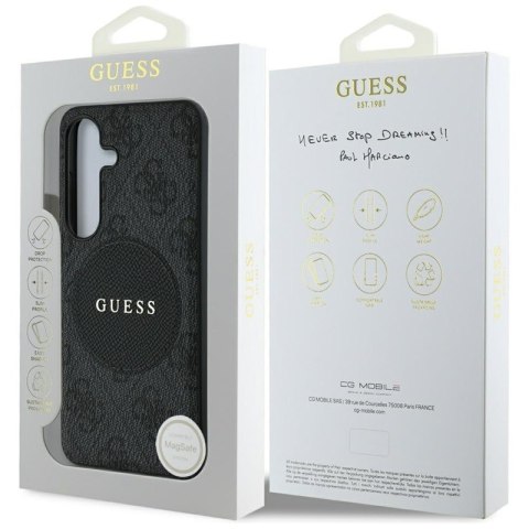 Guess 4G Round Patch Classic Logo MagSafe - Etui do Samsung Galaxy S25 (czarny)