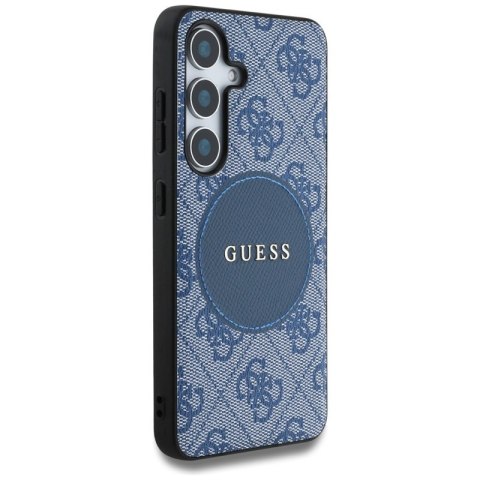 Guess 4G Round Patch Classic Logo MagSafe - Etui do Samsung Galaxy S25+ (niebieski)