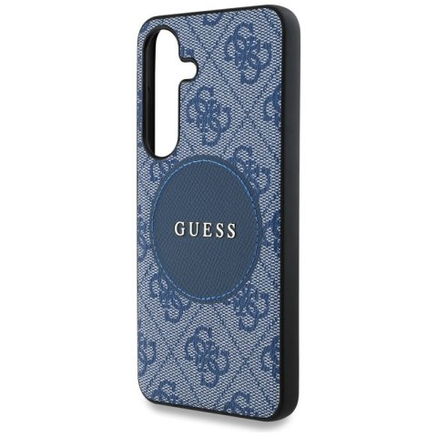Guess 4G Round Patch Classic Logo MagSafe - Etui do Samsung Galaxy S25+ (niebieski)