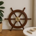 Koło Sterowe Drewniane - 45 cm - Dekoracja Marynistyczna Retro - NC1402A