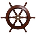 Koło Sterowe Drewniane - 45 cm - Dekoracja Marynistyczna Retro - NC1402A