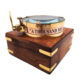 Kompas Mosiężny Map Reader w Pudełku Drewnianym Retro - NC1087