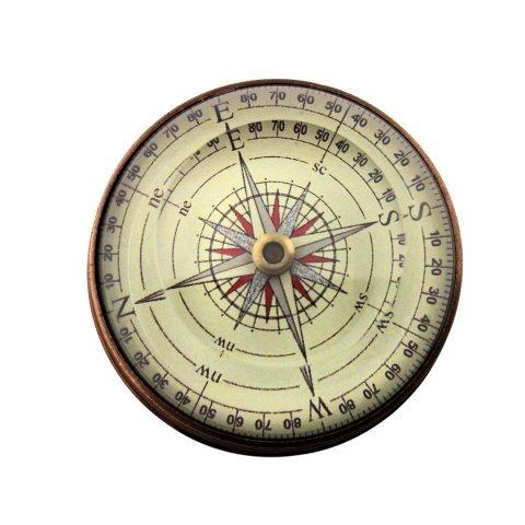 Kompas soczewkowy - mosiądz i szkło - NC2119