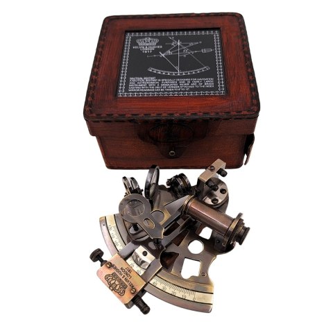 Sekstant Mosiężny w Pudełku Skórzanym - NC1514B