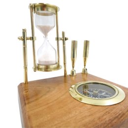 Zestaw na Biurko Retro - Klepsydra Kompas i Uchwyty na długopisy - NC2618OP