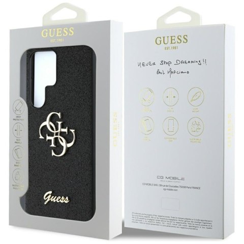 Guess Fixed Glitter Big 4G Metal Logo - Etui do Samsung Galaxy S25 Ultra (czarny)