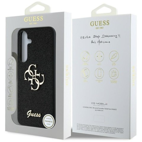 Guess Fixed Glitter Big 4G Metal Logo - Etui do Samsung Galaxy S25+ (czarny)