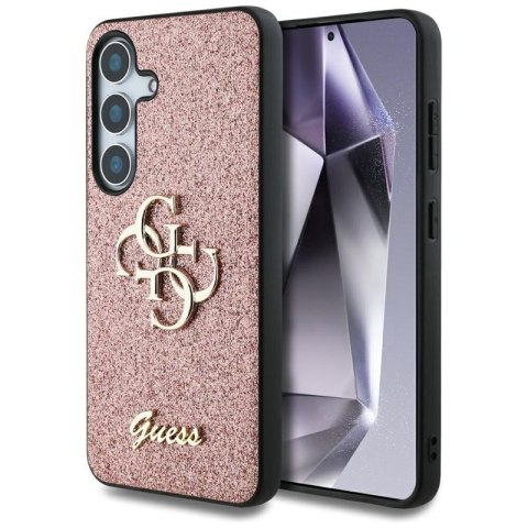 Guess Fixed Glitter Big 4G Metal Logo - Etui do Samsung Galaxy S25 (różowy)