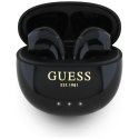 Guess Glossy Effect Egg Shape Printed Classic Logo - Słuchawki Bluetooth TWS + etui ładujące (czarny)