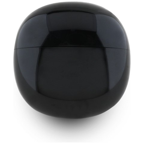 Guess Glossy Effect Egg Shape Printed Classic Logo - Słuchawki Bluetooth TWS + etui ładujące (czarny)