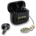 Guess Glossy Effect Printed Classic Logo & Charm - Słuchawki Bluetooth TWS + etui ładujące (czarny)