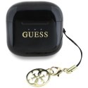 Guess Glossy Effect Printed Classic Logo & Charm - Słuchawki Bluetooth TWS + etui ładujące (czarny)