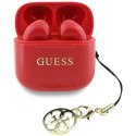 Guess Glossy Effect Printed Classic Logo & Charm - Słuchawki Bluetooth TWS + etui ładujące (czerwony)