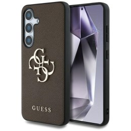 Guess Grained Big 4G Logo Small Classic Logo - Etui do Samsung Galaxy S25 (brązowy)
