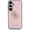 Guess Grained Big 4G Logo Small Classic Logo - Etui do Samsung Galaxy S25+ (różowy)