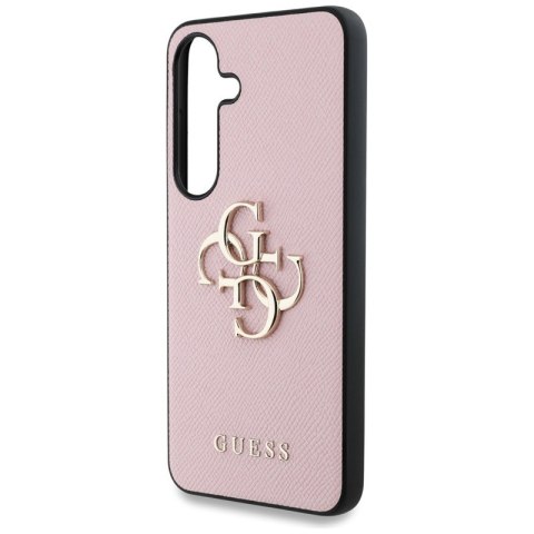 Guess Grained Big 4G Logo Small Classic Logo - Etui do Samsung Galaxy S25 (różowy)