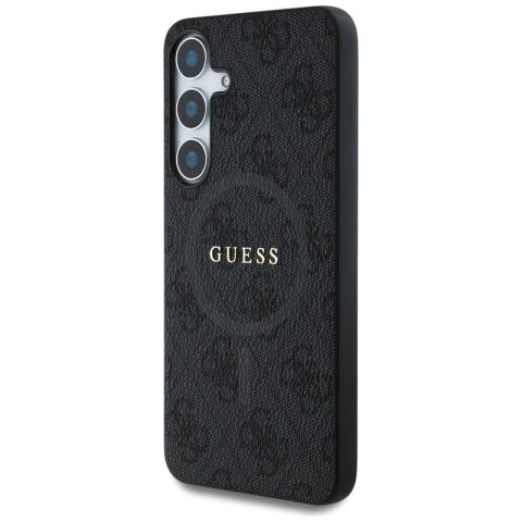 Guess Leather 4G Colored Ring Classic Logo MagSafe - Etui do Samsung Galaxy S25 (czarny)