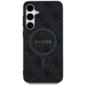 Guess Leather 4G Colored Ring Classic Logo MagSafe - Etui do Samsung Galaxy S25 (czarny)