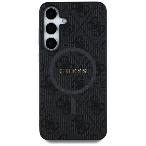 Guess Leather 4G Colored Ring Classic Logo MagSafe - Etui do Samsung Galaxy S25 (czarny)
