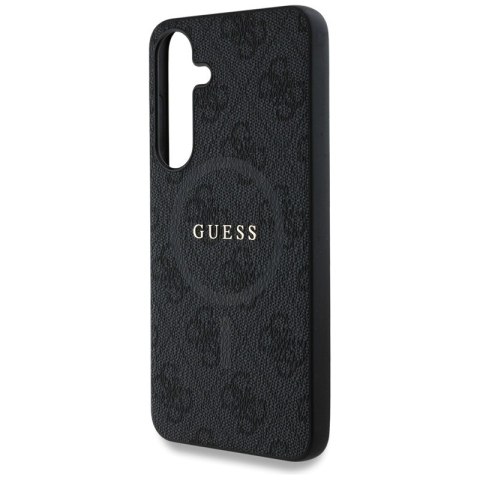 Guess Leather 4G Colored Ring Classic Logo MagSafe - Etui do Samsung Galaxy S25 (czarny)