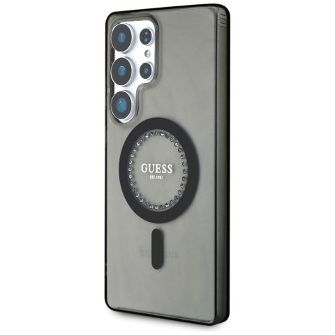 Guess Rhinestones Printed Classic Logo MagSafe - Etui do Samsung Galaxy S25 Ultra (czarny)