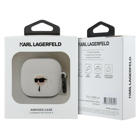Karl Lagerfeld 3D Silicone NFT - Etui AirPods 4 (biały)
