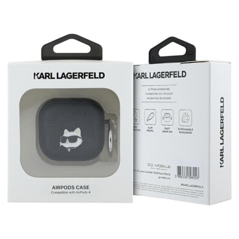 Karl Lagerfeld Monogram Choupette Head - Etui AirPods 4 (czarny)