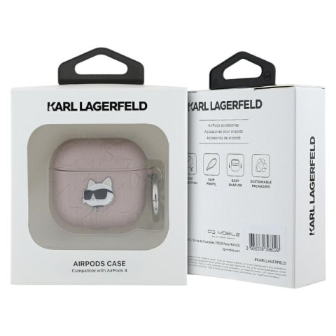 Karl Lagerfeld Monogram Choupette Head - Etui AirPods 4 (różowy)