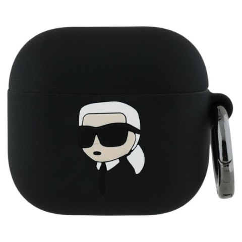 Karl Lagerfeld Silicone Karl Head 3D - Etui AirPods 4 (czarny)