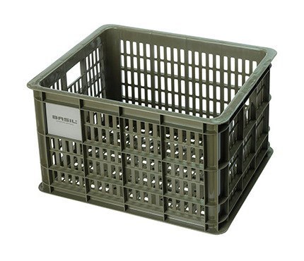 Kosz przedni/tylny na bagażnik BASIL BICYCLE CRATE M, 29.5L, recycled synthetic, moss green (NEW)