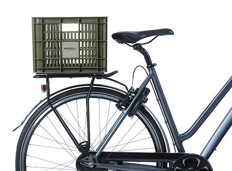 Kosz przedni/tylny na bagażnik BASIL BICYCLE CRATE M, 29.5L, recycled synthetic, moss green (NEW)