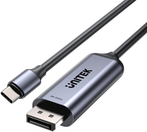 Adapter Unitek 8K USB-C do DisplayPort 1,5M - Przewód dwukierunkowy