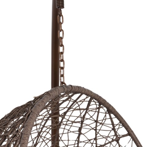 Fotel Wiszący kokon Huśtawka kolor brązowy (szara poduszka)