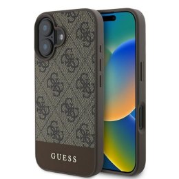 Guess 4G Bottom Stripe - Etui iPhone 16 Plus (brązowy)