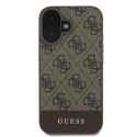 Guess 4G Bottom Stripe - Etui iPhone 16 Plus (brązowy)