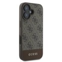 Guess 4G Bottom Stripe - Etui iPhone 16 Plus (brązowy)