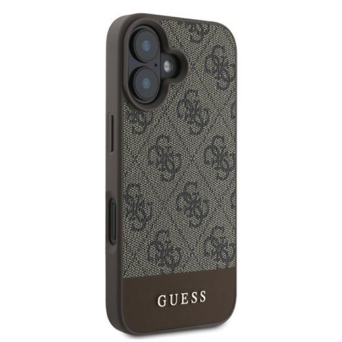 Guess 4G Bottom Stripe - Etui iPhone 16 Plus (brązowy)