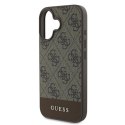 Guess 4G Bottom Stripe - Etui iPhone 16 Plus (brązowy)