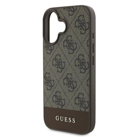 Guess 4G Bottom Stripe - Etui iPhone 16 Plus (brązowy)