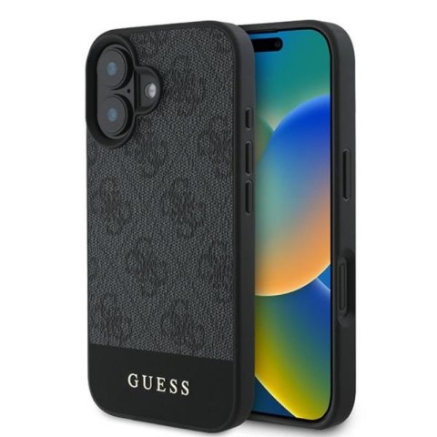 Guess 4G Bottom Stripe - Etui iPhone 16 Plus (szary)