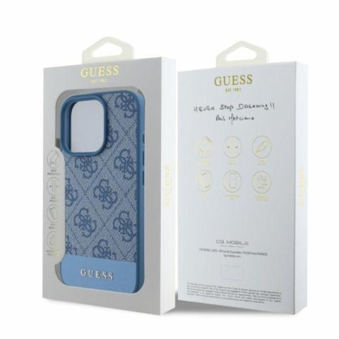 Guess 4G Bottom Stripe - Etui iPhone 16 Pro Max (niebieski)