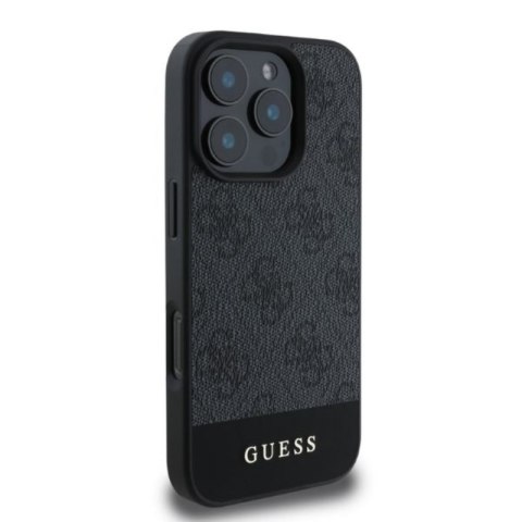 Guess 4G Bottom Stripe - Etui iPhone 16 Pro Max (szary)